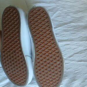 Vans White Sneakers with Brown Sole